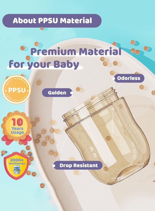 SUPERMAMA PPSU Baby Sippy Cup Boys and Girls Toddler Straw Cups Kids Water Bottle Spill Proof for School Outdoor Or Indoor BPA Free Easy To Hold 266ml - Image 2