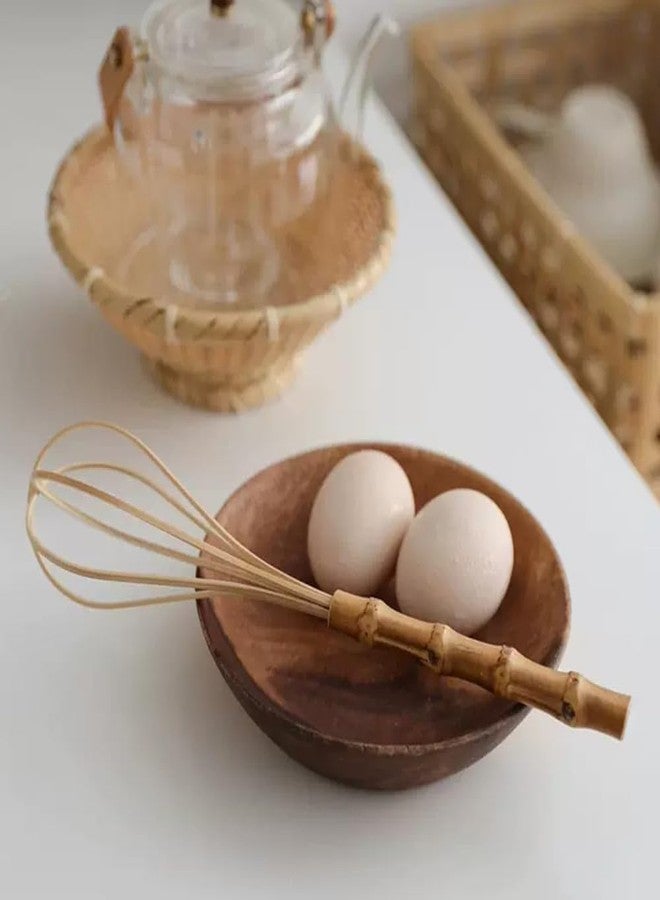 FHUMMYBT Handmade Wood Whisks for Cooking - 5.7In Natural Bamboo Whisk, Mini Wooden Whisks for Whisking, Beating, Blending, Frothing & Stirring (5.7Inches + 10Inches) - Image 5