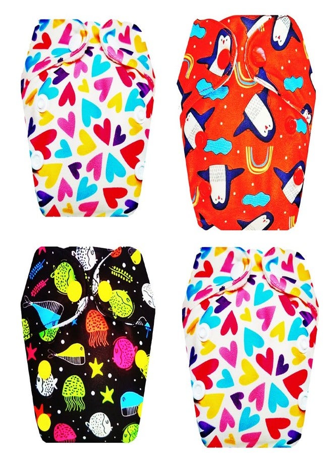 Dumbledo Premium Newborn Cloth Diaper with Integrated Insert (Pack of 4) | Soft & Gentle | Leakproof | Easy to Clean | Trusted by Moms | 0 - 4 Months | Unisex Baby - Image 1