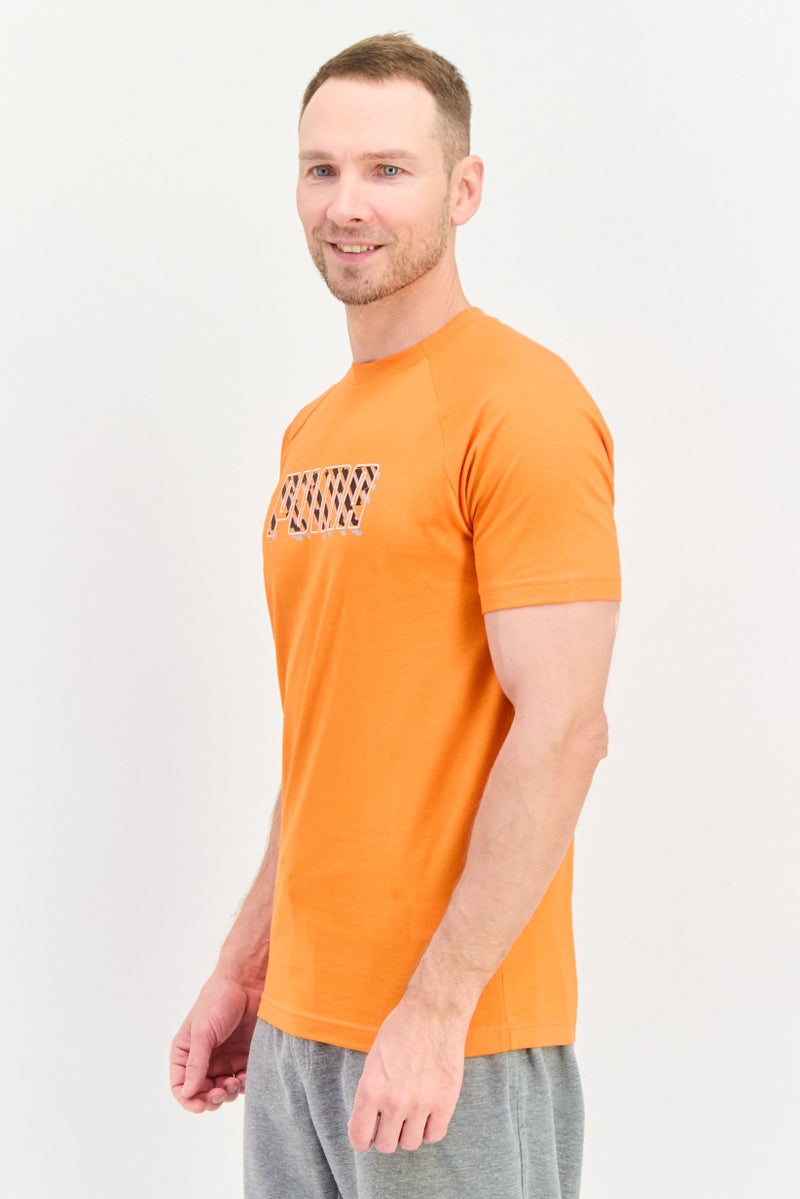 PUMA Men Sportswear Fit Brand Logo Short Sleeves Outdoor T-Shirt, Orange - Image 2