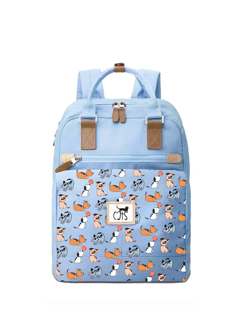 Biggdesign Biggdesign Dogs Laptop Backpack for Women, Waterproof Work Bag with Laptop Compartment, Travel Backpack with Luggage Sleeve, School Computer Backpack, 15 Inch Laptop and Notebook, Anti Theft, Blue  - Image 1