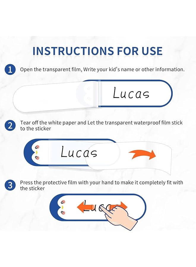 إيروريكس 80 قطعة من ملصقات زجاجات الأطفال المقاومة للماء والمغلفة ذاتيًا للأطفال: مثالية للحضانة والمدرسة وتنظيم المنزل مع طبعات حيوانات كرتونية - Image 3