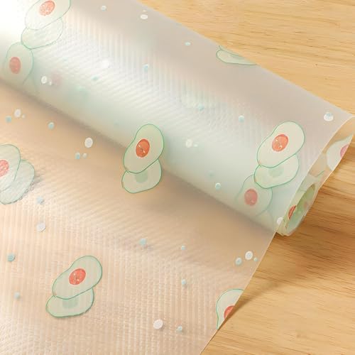 REWOP Fridge Mats, Kitchen Mat EVA Food Grade Multipurpose Washable Anti Slip Mat/Sheet for Fridge, Shelf Liners for Kitchen Shelves, Table, Drawer mat (300 * 45 cm) (Avocado) - Image 1