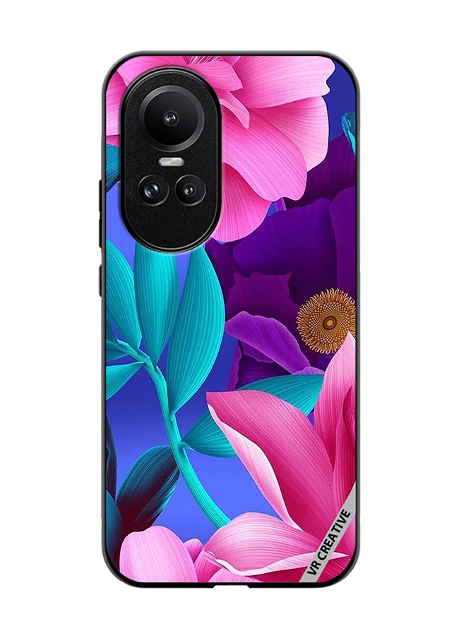 VR CREATIVE Protective Case Cover For Oppo Reno 10 Flower Design Multicolour - Image 1