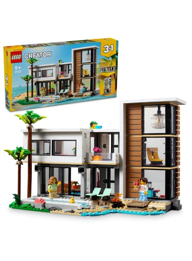 LEGO Creator 3in1 Modern House Building Set for Kids 31153 (Age 9+, 939 Pieces) - Image 1