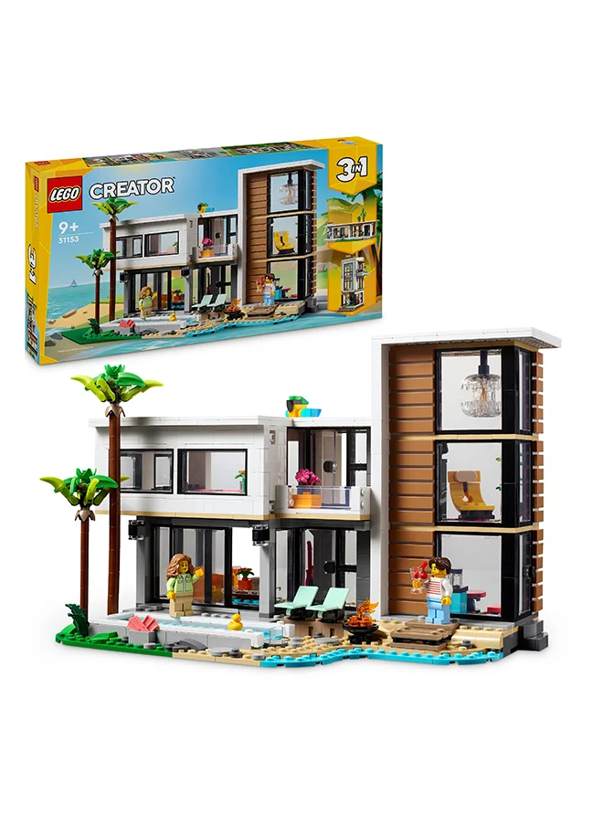LEGO Creator 3In1 Modern House To 3-Storey City Building To Forest Cabin, Model Playset For Kids, Gift Idea For Boys And Girls Aged 9 And Over 31153 (939 Pieces)