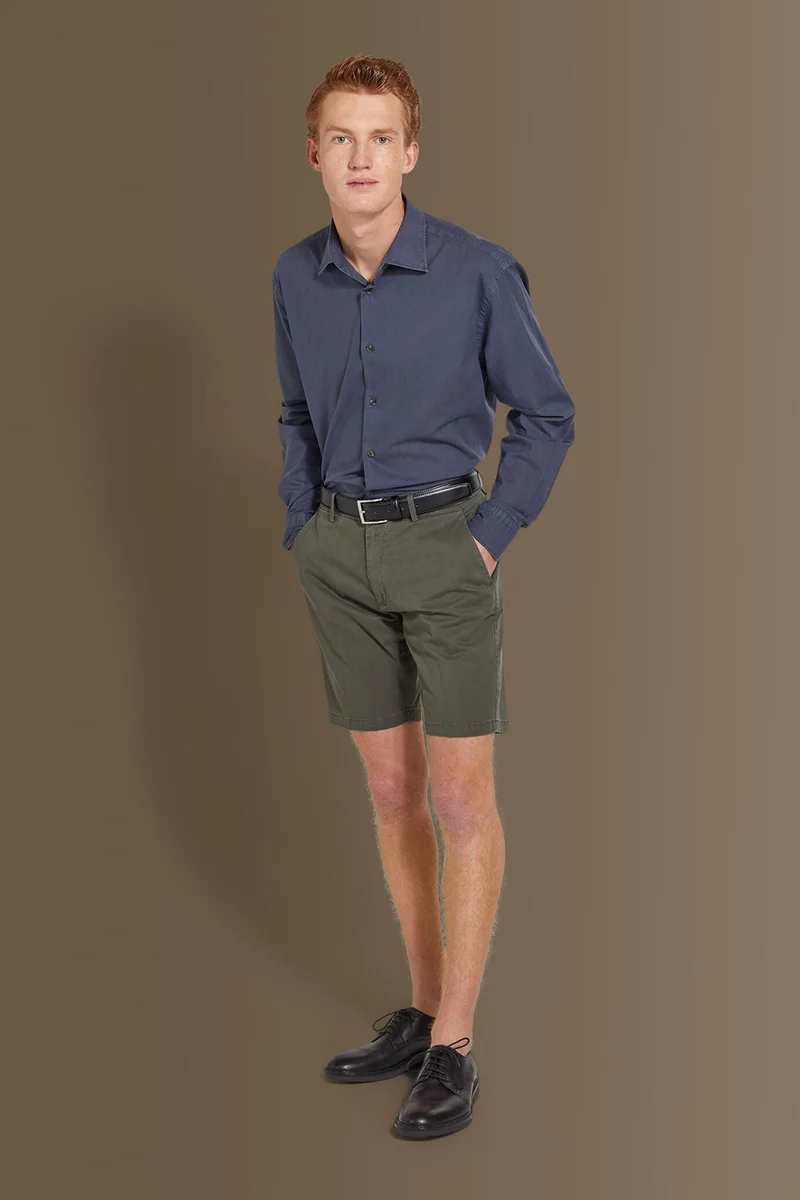 Classic bermuda twill stretch construction - Military