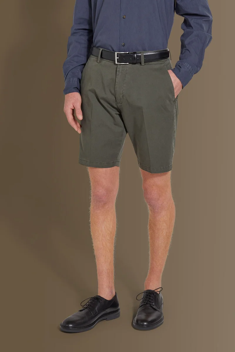 دوبل غانغر Classic bermuda twill stretch construction - Military