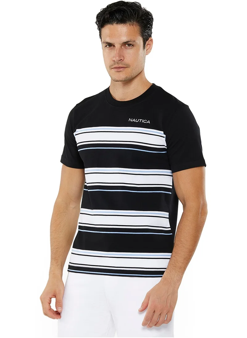 NAUTICA Men's Cotton Black T-Shirt – Classic Essential for Casual Look