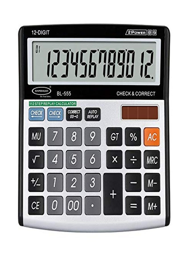 Bambalio 12 Digits Electronic Calculator with Big Digits Display & Metallic Panel 3 Years Warranty BL-555 - Image 1