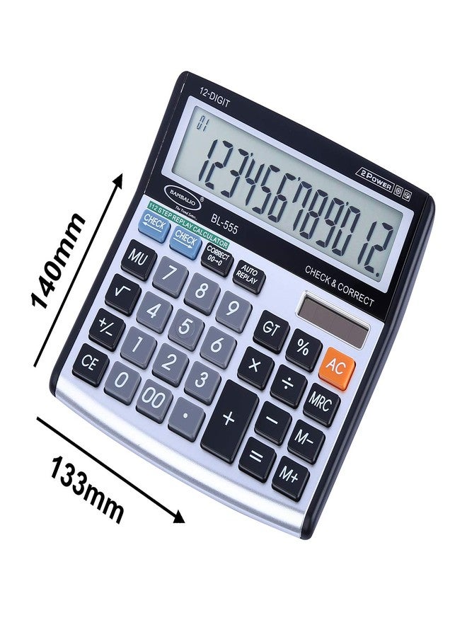 Bambalio 12 Digits Electronic Calculator with Big Digits Display & Metallic Panel 3 Years Warranty BL-555 - Image 2