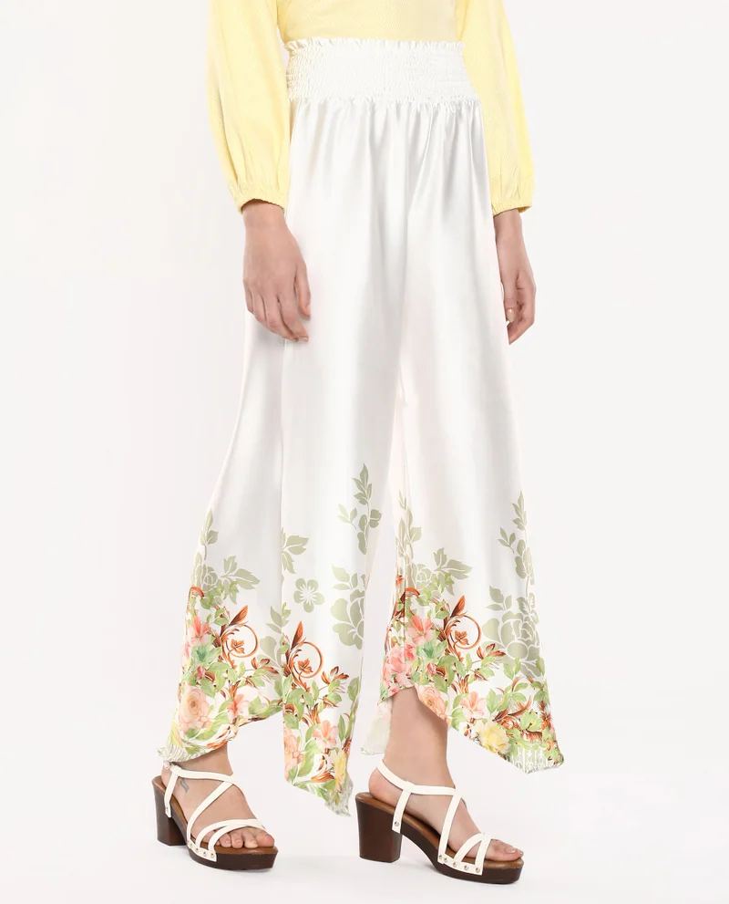 Rareism Women's Floral Placement Print Trouser