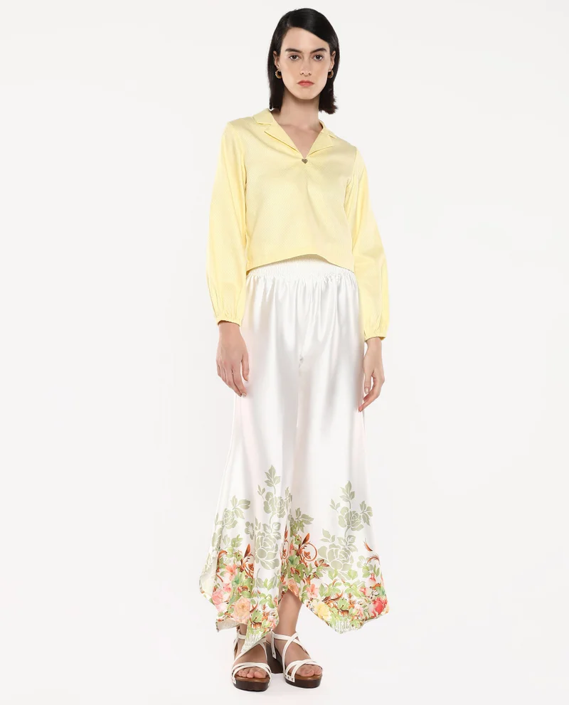 Rareism Women's Floral Placement Print Trouser