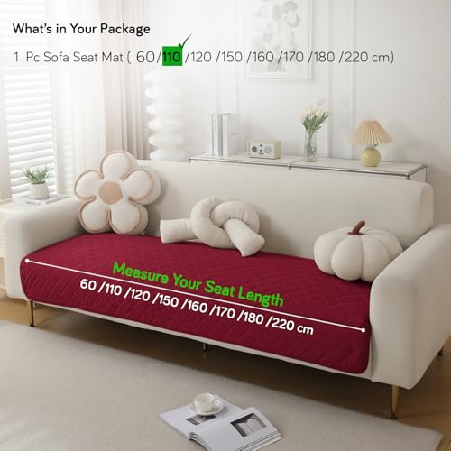 HOKIPO Waterproof + Anti-Slip + Quick Dry Sofa Seat Mats, Maroon - Length 110cm (AR-5273-MRN) - Image 5