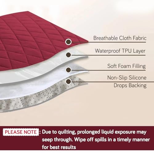 HOKIPO Waterproof + Anti-Slip + Quick Dry Sofa Seat Mats, Maroon - Length 110cm (AR-5273-MRN) - Image 4