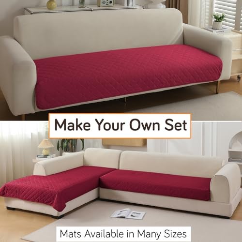 HOKIPO Waterproof + Anti-Slip + Quick Dry Sofa Seat Mats, Maroon - Length 110cm (AR-5273-MRN) - Image 2