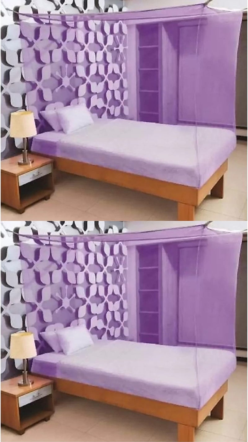 Neekshaa Combo Pack Mosquito Net for Single Bed Polyester Mosquito Net for Baby | Bedroom | Family_Size-6x3 FT_Color-Purple - Image 1