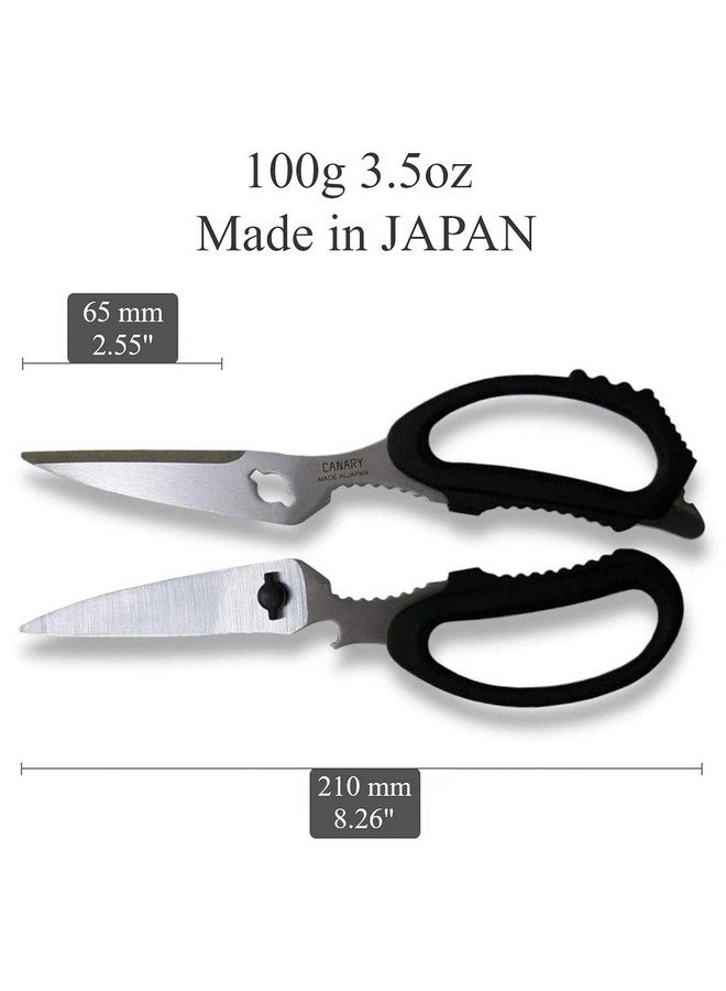 CANARY Japanese Kitchen Scissors Heavy Duty 8.2", Made in JAPAN, Dishwasher Safe Come Apart Blade, Multipurpose Kitchen Scissors, Sharp Serrated Japanese Stainless Steel, Black - Image 2