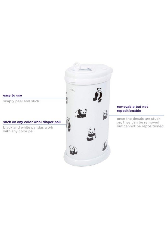 Ubbi Panda Peel and Stick Decal Stickers, Decorative Sticker for Diaper Pail or Baby Nursery - Image 4