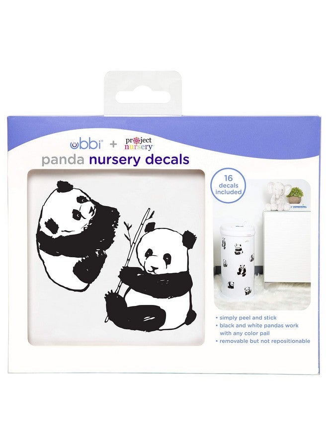 Ubbi Panda Peel and Stick Decal Stickers, Decorative Sticker for Diaper Pail or Baby Nursery - Image 2