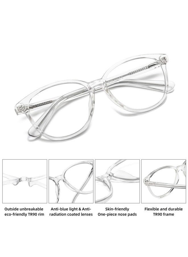 MEETSUN Blue Light Blocking Glasses for Women Cat Eye Blue Light Glasses TR Frame Anti Eyestrain UV Glare Computer Gaming Eyeglasses(Clear Frame) - Image 4
