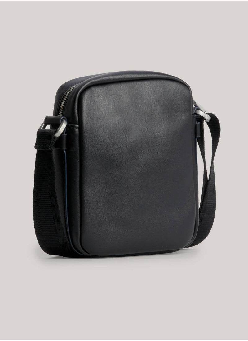 TOMMY HILFIGER Men's City Mini Reporter Bag - Faux Leather, Black  - Image 2