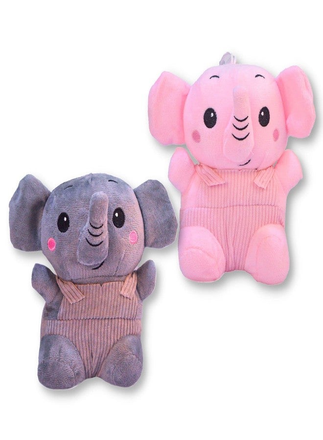 BuGBee Soft Toys mini Elephant Soft Toys Stuffed Toys for Girls & Boys Plush Toys Birthday Gift for Girls 2 to 5 Years (Pack of 2) - Image 1