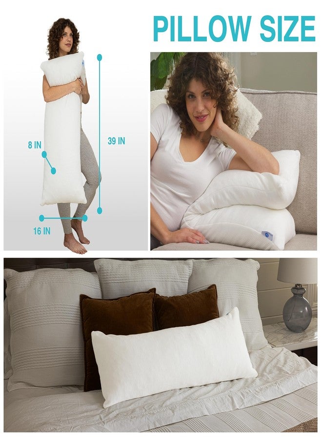 Pharmedoc Body Pillow, Pregnancy Pillows, Side Sleeper Pillow, Long, Memory Foam Pillow, Air White - Image 4