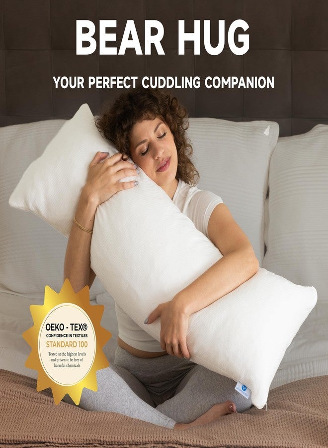 Pharmedoc Body Pillow, Pregnancy Pillows, Side Sleeper Pillow, Long, Memory Foam Pillow, Air White - Image 2