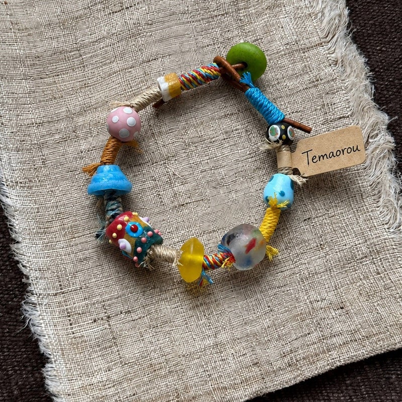 Retro Handwoven Multicolor Beaded Bracelet - Image 1