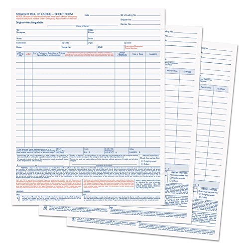 TOPS Bill of Lading, Three-Part Carbonless, 8.5 x 11, 50 Forms Total - Image 2