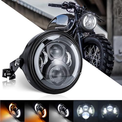SKTYANTS 7" 7 Inch Round LED Motorcycle Headlight assembly with 7 Inch Housing Bucket DRL Turn Signal Lights for Motorcycle Headlights - Image 2