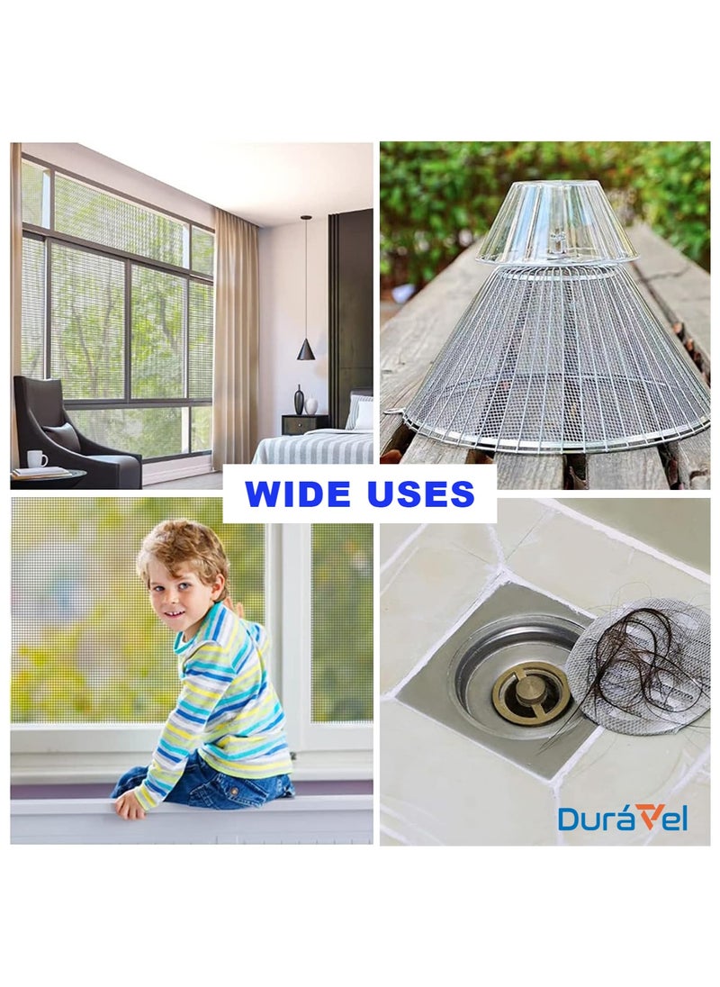 Duravel - Duravel Aluminium Insect Screen Mesh Fine Mesh Netting, Fly Net for Windows Doors and Patio Screens, Premium Pet Screen (5 METER, 3 Feet) - Image 1