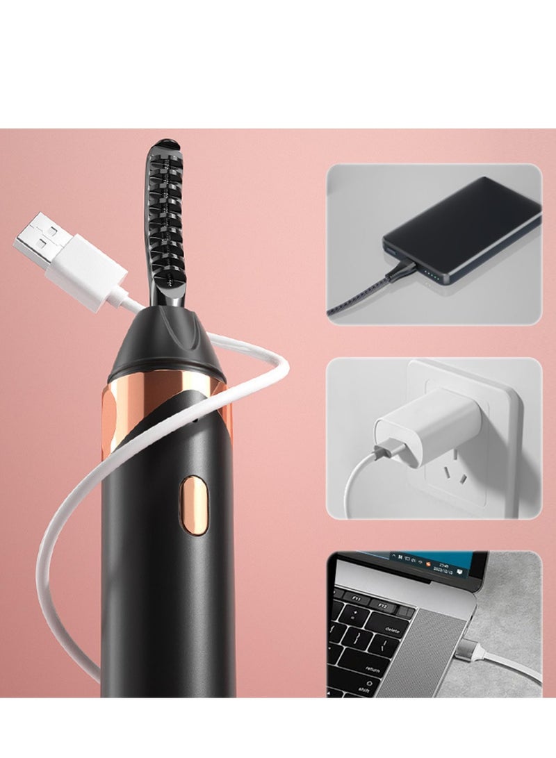 Excefore Heated Eyelash Curler, USB Rechargeable Electric Lash Curler, Portable Lashes Curling Wand, 24h Long Lasting Heat Eyelash Curler, Suitable for Girls - Image 3