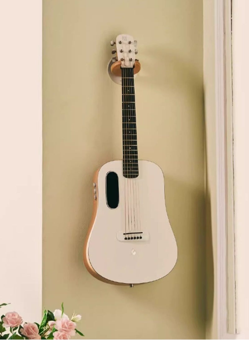 Generic Instrument Wall Hanger, Single Guitar Hanging Stand, Suitable for Electric/Acoustic/Folk Guitars, Beech Yellow - Image 2