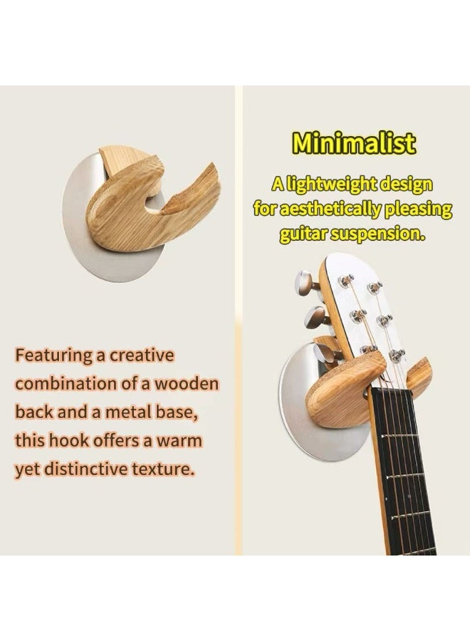 Instrument Wall Hanger, Single Guitar Hanging Stand, Suitable for Electric/Acoustic/Folk Guitars, Beech Yellow - Image 4
