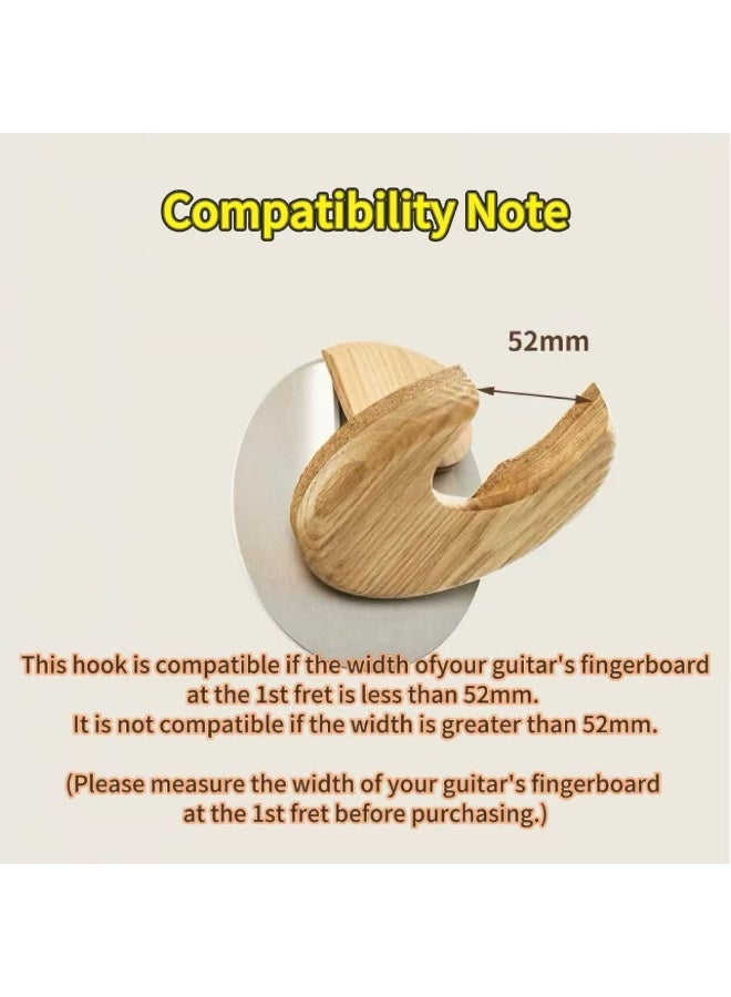 Instrument Wall Hanger, Single Guitar Hanging Stand, Suitable for Electric/Acoustic/Folk Guitars, Beech Yellow - Image 5