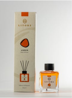 Litore Litore Reed Diffuser - Amber Fragrance, 100ml | Long-Lasting Home Fragrance | Natural & Elegant Room Diffuser  - Image 2