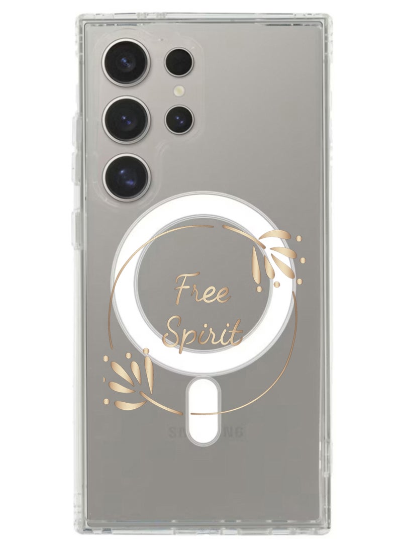 Theodor Magnetic Case for Samsung Galaxy S24 Ultra 6.8-inch Compatible with MagSafe Wireless Charging, Shockproof Phone Bumper Cover Free Spirit Circle - Image 1