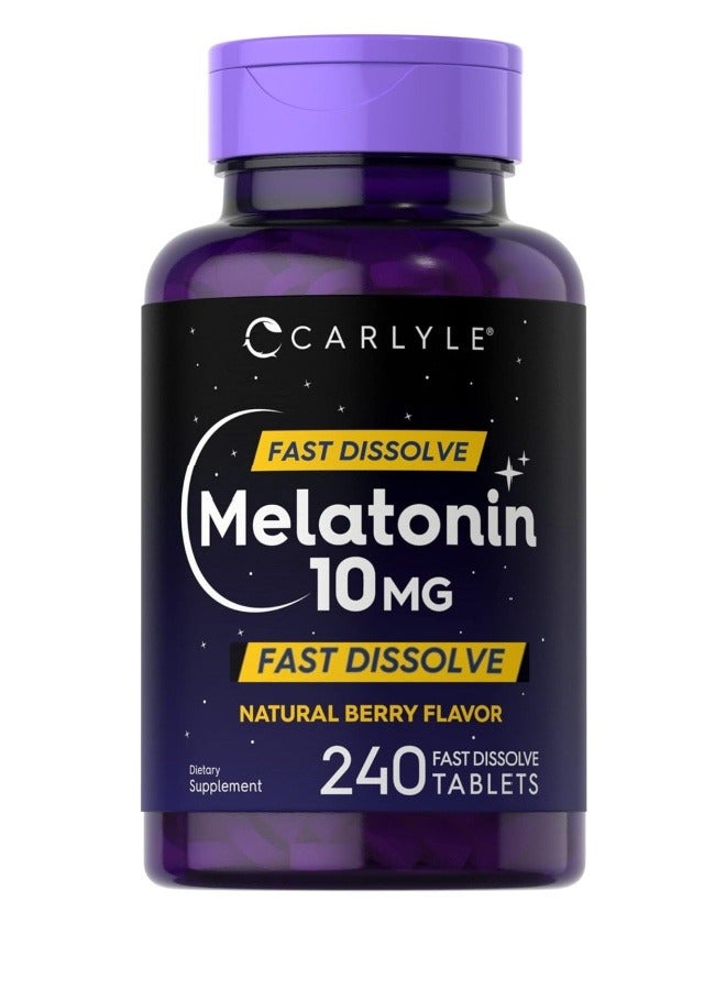 Carlyle Melatonin 10mg Berry Flavor Fast Dissolve Vegetarian Tablets - 240 Tablets