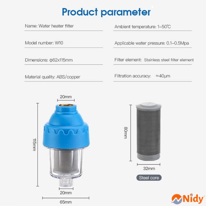 Nidy ® Stainless Steel Filter Element Replacement for Standard Whole House Water Filter System (Water Heater Sediment Stainless Steel Element Filtration Accuracy: 40-50 Microns) - Image 3