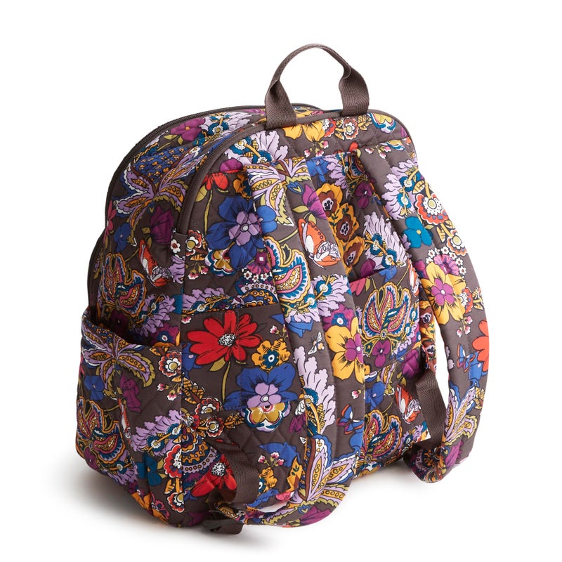 Vera Bradley Women's Premium Cotton Bancroft Backpack, Colorful Bouquet, One Size - Image 2