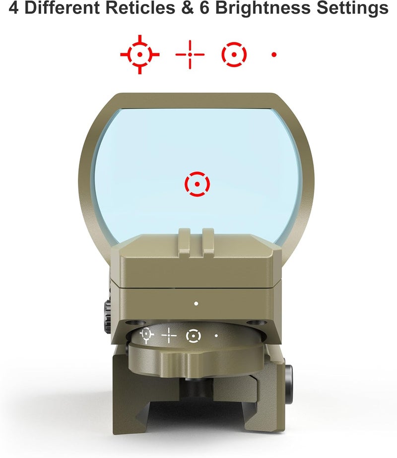 Feyachi Reflex Sight, Multiple Reticle System Red Dot Sight with Picatinny Rail Mount, Absolute Co-Witness - Image 4