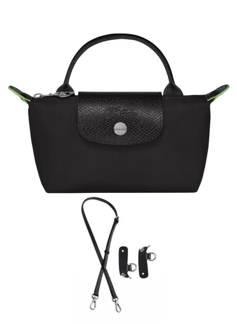 لونج شامب حقيبة يد نسائية صغيرة من لونشومب، حقيبة كروس بودي، حقيبة كتف مزودة بحزام كتف مع مشبك، ستايل كلاسيكي باللون الأسود - Image 1