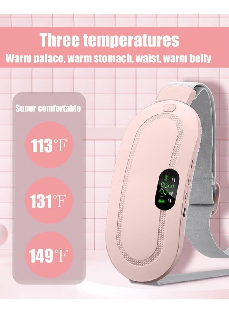 MOSH Portable Cordless Heating Pad for Period Cramps Relief, Rechargeable Electric Heat Belt with 3 Adjustable Heat Levels and 4 Vibration Modes, Perfect Gift for Women and Girls, Pink - Image 2
