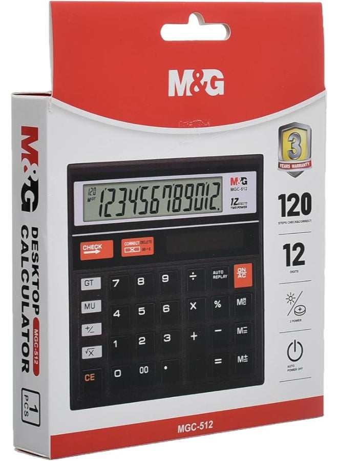ام اند جي آلة حاسبة، تصميم موثوق به من 12 رقمًا لإجراء حسابات دقيقة في المكتب والمدارس - Image 4