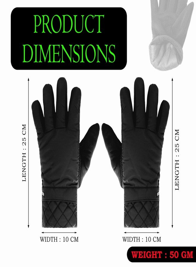 Aseenaa Sports Touchscreen Compatible Motorcycle Gloves for Bike Riding Camping Driving, Full Finger Motorcycle Riding Gloves for Men & Women, Durable & Breathable | Set of 1 | Black - Image 4