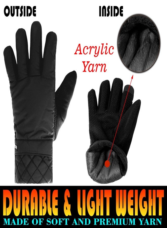 Aseenaa Sports Touchscreen Compatible Motorcycle Gloves for Bike Riding Camping Driving, Full Finger Motorcycle Riding Gloves for Men & Women, Durable & Breathable | Set of 1 | Black - Image 2
