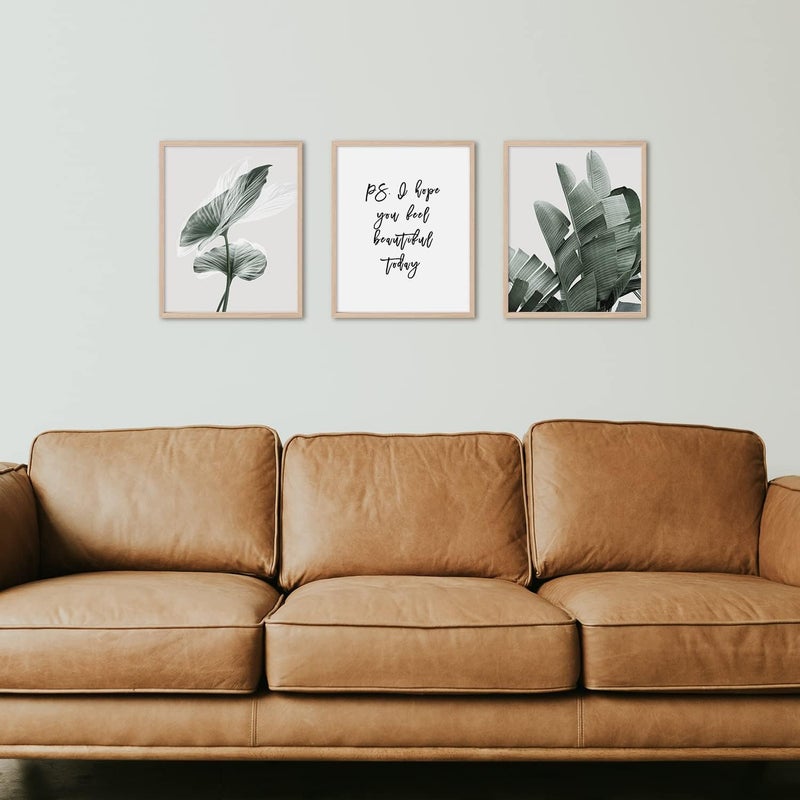 BPA Sage Green Room Decor Wall Art Prints Bathroom Decor Wall Art Motivational Wall Art Bedroom Boho Wall Decor Plant Leaves Set of 6 (8x10in Unframed, Sage Green) - Image 4