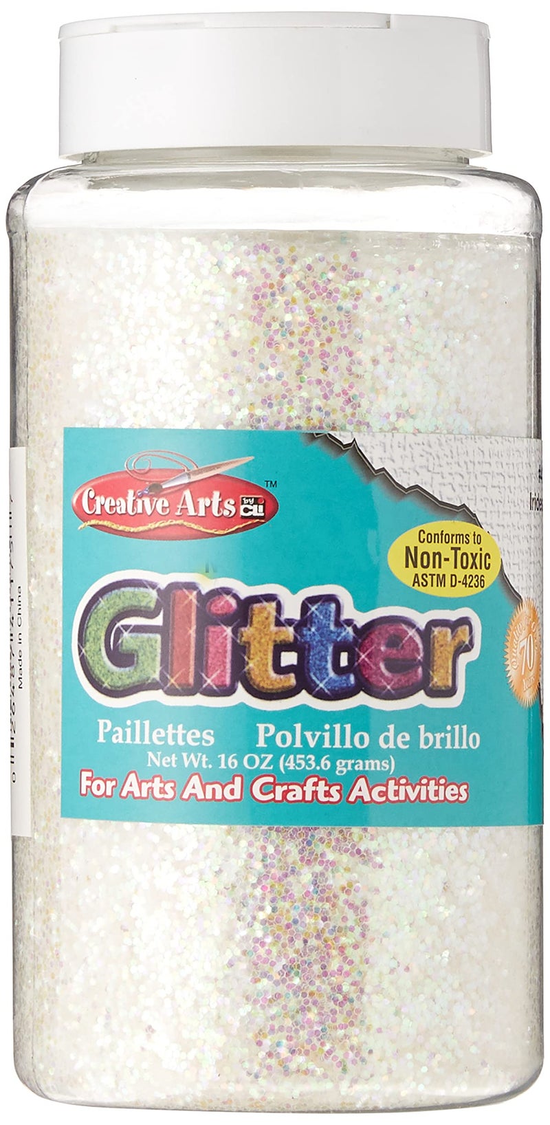 Creative Arts by Charles Leonard Glitter 16 Ounce Bottle Iridescent 41175
